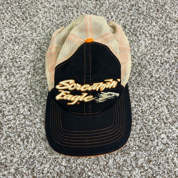 Harley-Davidson Other - Harley-Davidson Screamin Eagle Trucker Hat Black Mesh Snapback Cap Mens